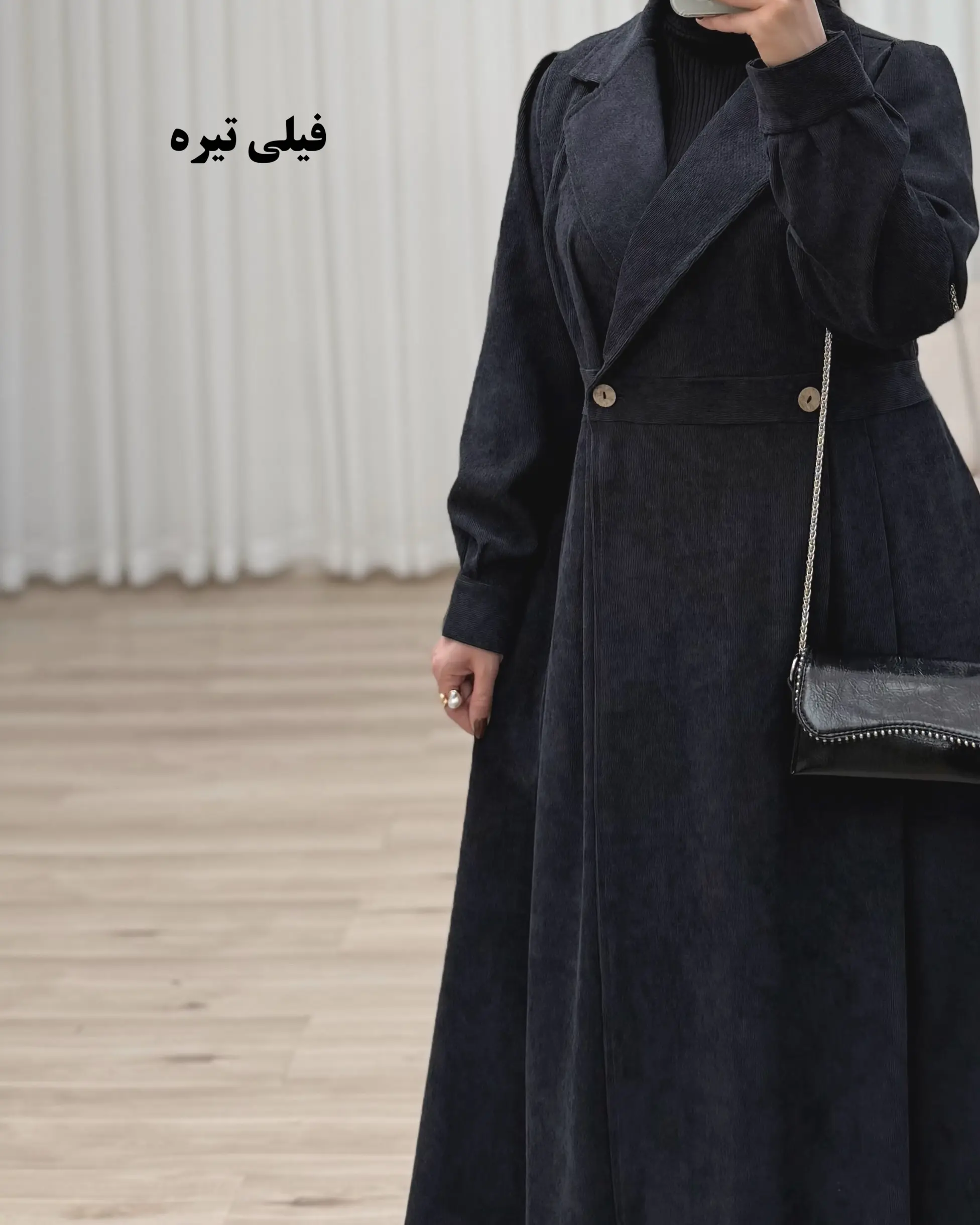مانتو بلند کبریتی مدل کیارا